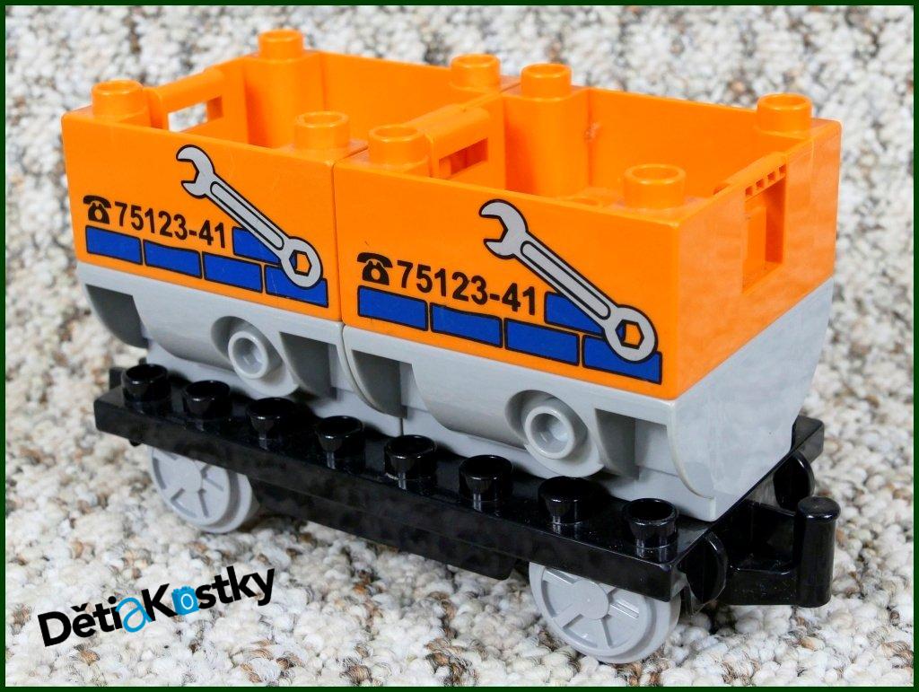 Lego® Duplo® Vagon - Šedé Korby s Oranžovými Servis