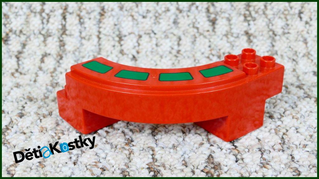 Lego® Duplo® Kostka Zatáčka 90° Červená s Potiskem