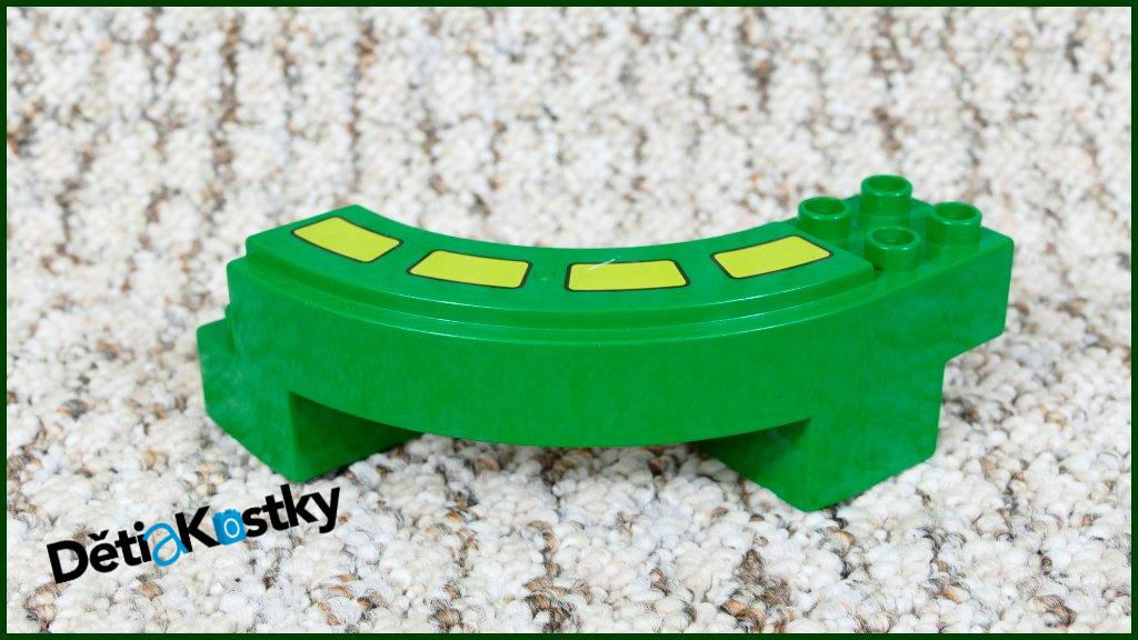 Lego® Duplo® Kostka Zatáčka 90° Zelená s Potiskem