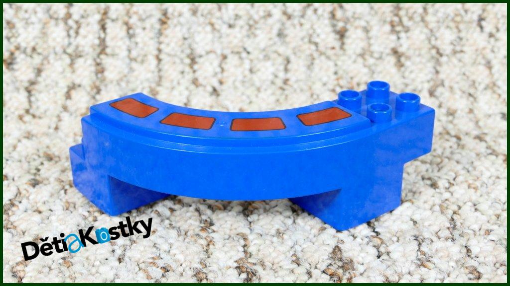 Lego® Duplo® Kostka Zatáčka 90° Modrá s Potiskem