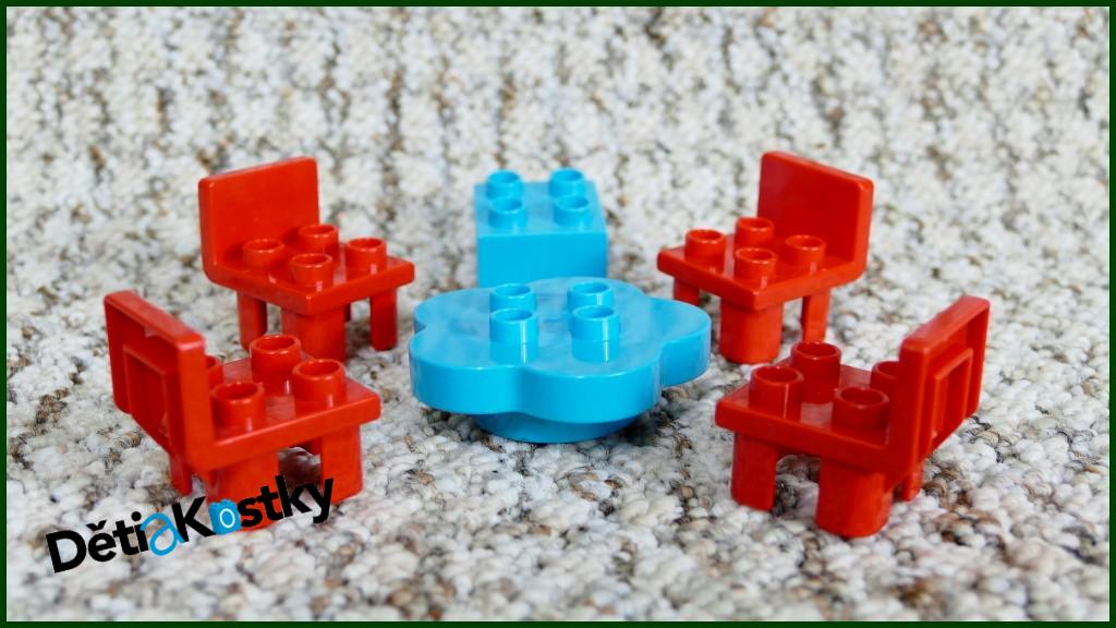 Lego® Duplo® Stůl Tyrkysový s Červenými Židlemi