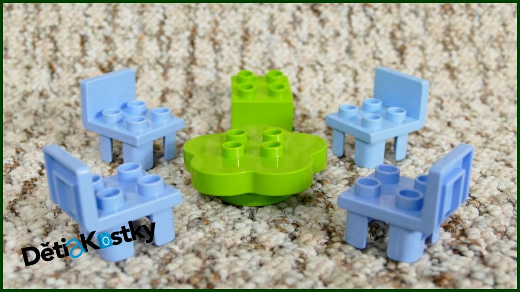Lego® Duplo® Stůl Limetka se Světle Modrými Židlemi