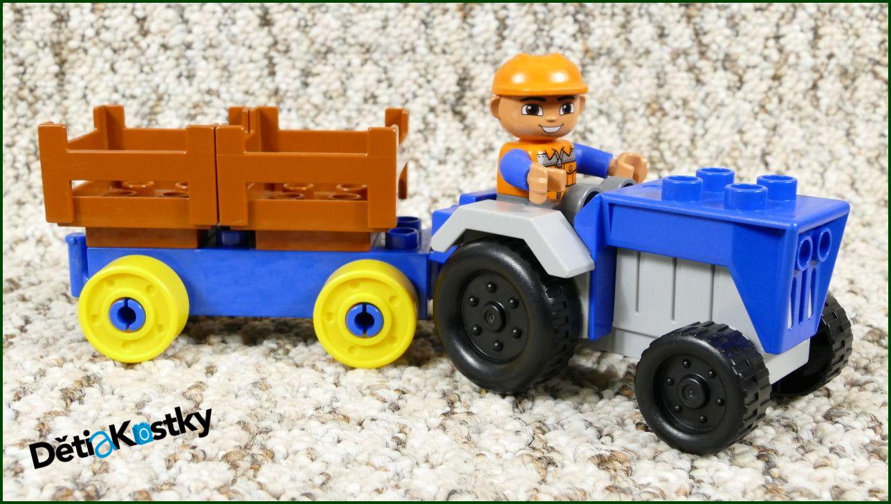 Lego® Duplo® Traktor Malý Modrý/Modrý Vozík s Přepravkami