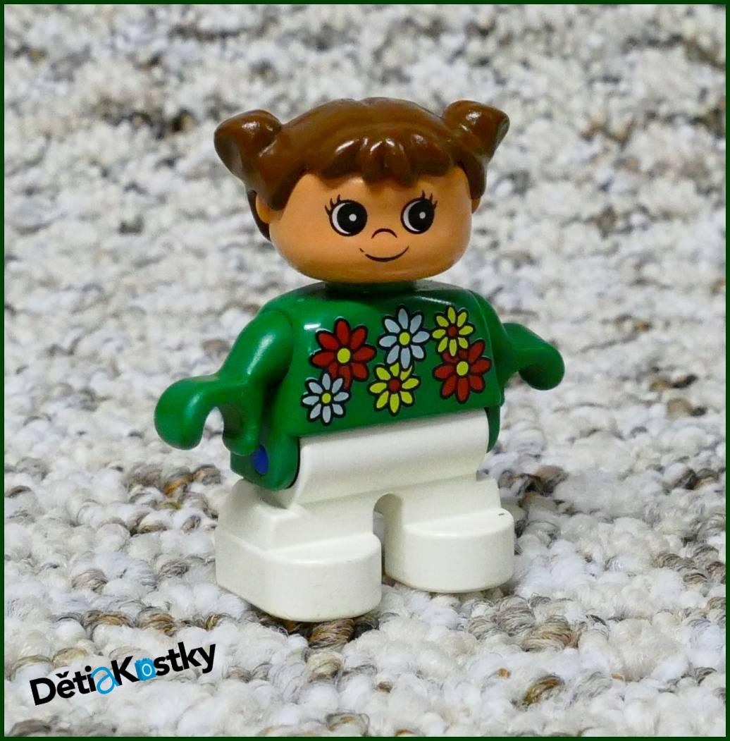 Lego® Duplo® Figurka Holčička Zelená s Kytičkami