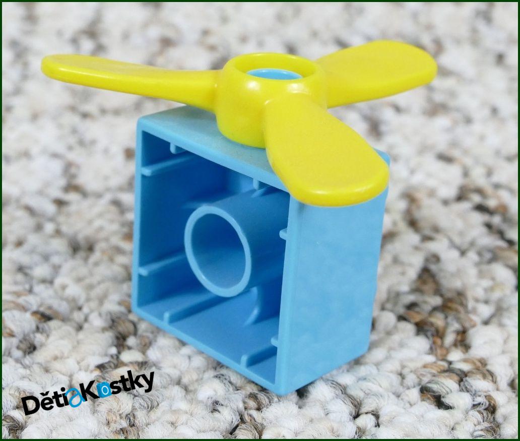 Lego® Duplo® Kostka 2x2 Tyrkysová se Žlutou Vrtulí