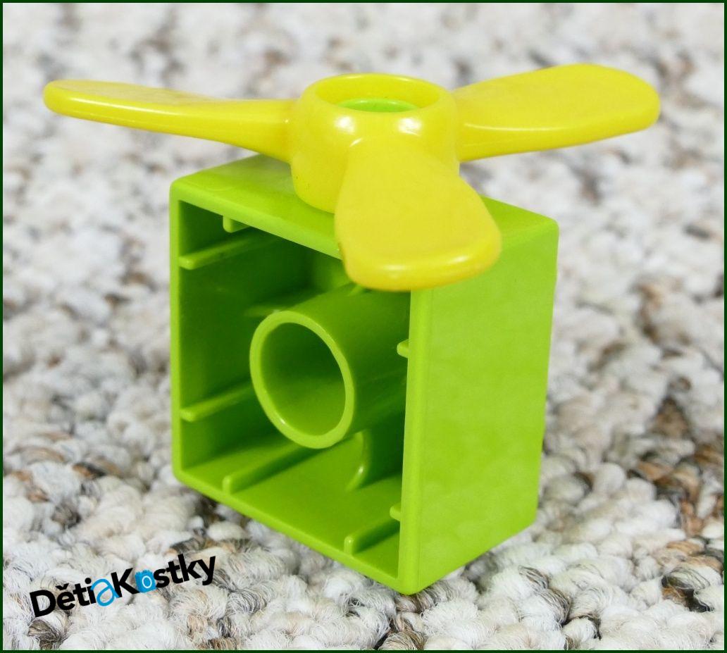 Lego® Duplo® Kostka 2x2 Limetka se Žlutou Vrtulí 