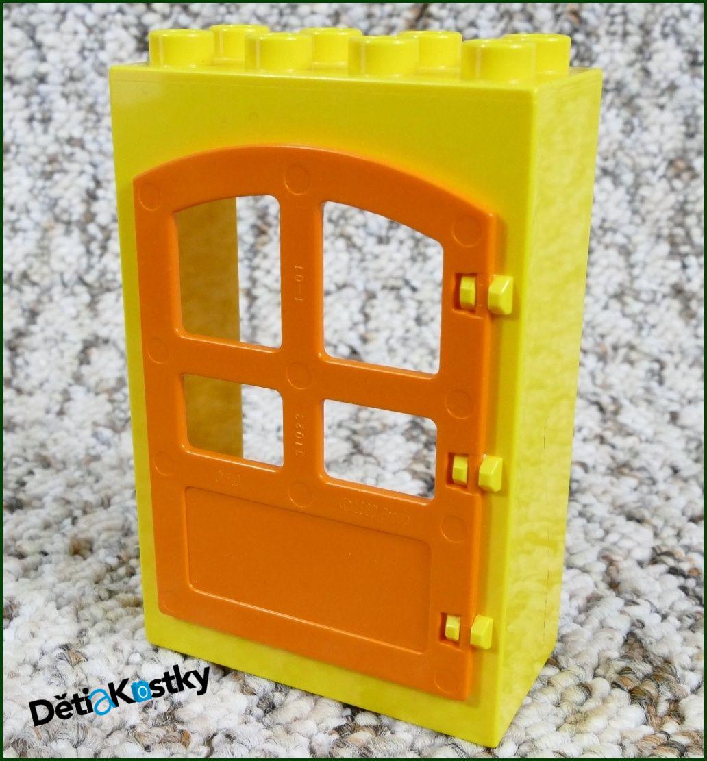 Lego® Duplo® Kostka s Dveřmi Žlutá Vysoká - Oranžové Dveře