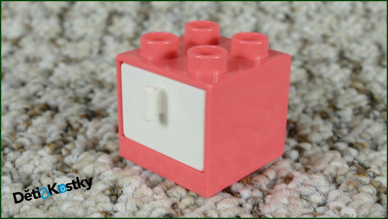 Lego® Duplo® Skříňka Malá Fosforově Růžová/Bílý Šuplík