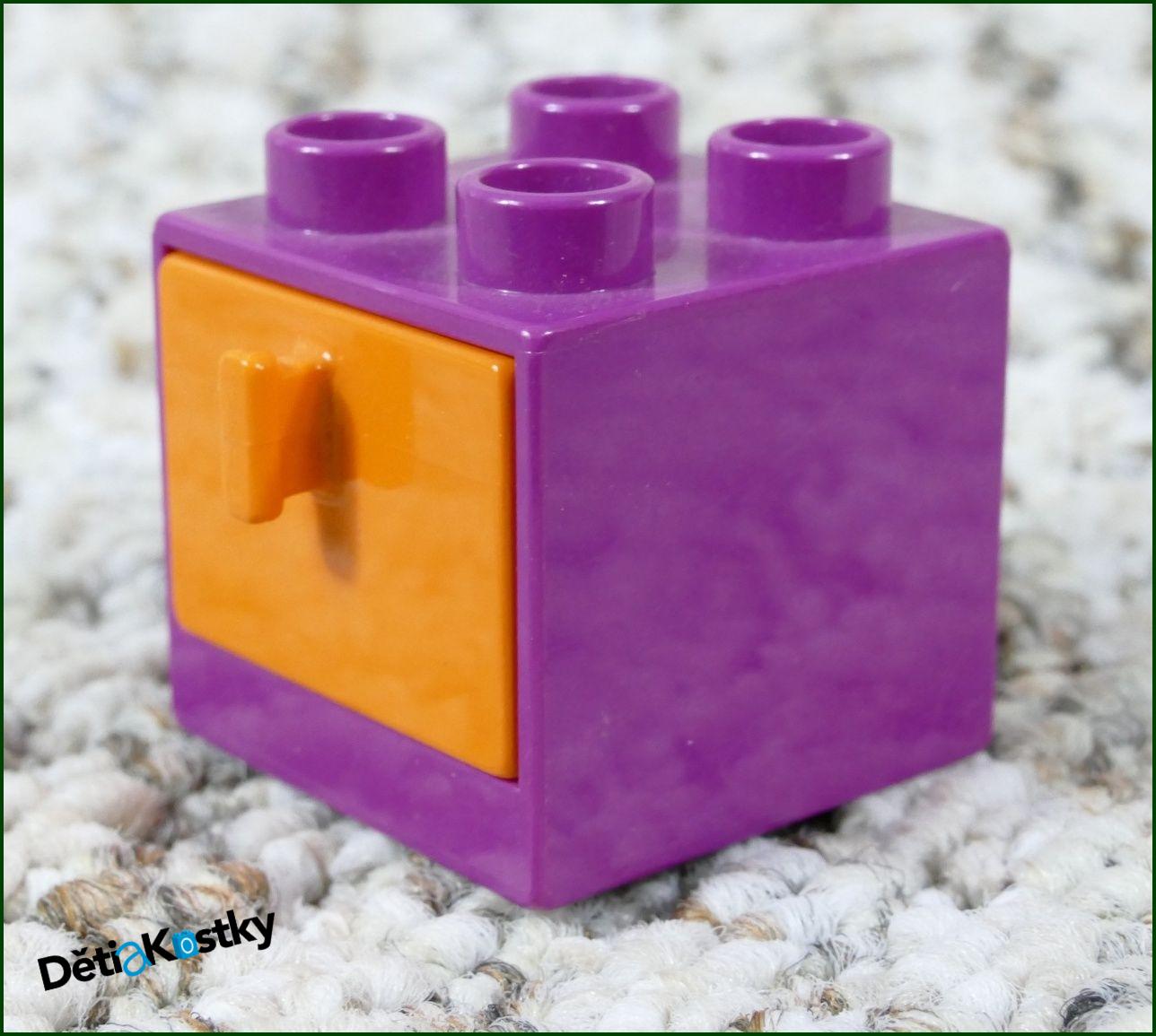 Lego® Duplo® Skříňka Malá Tmavě Růžová/Oranžový Šuplík