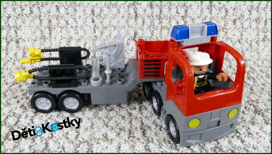 Lego® Duplo® Hasičské Auto s Návěsem a Majáčkem