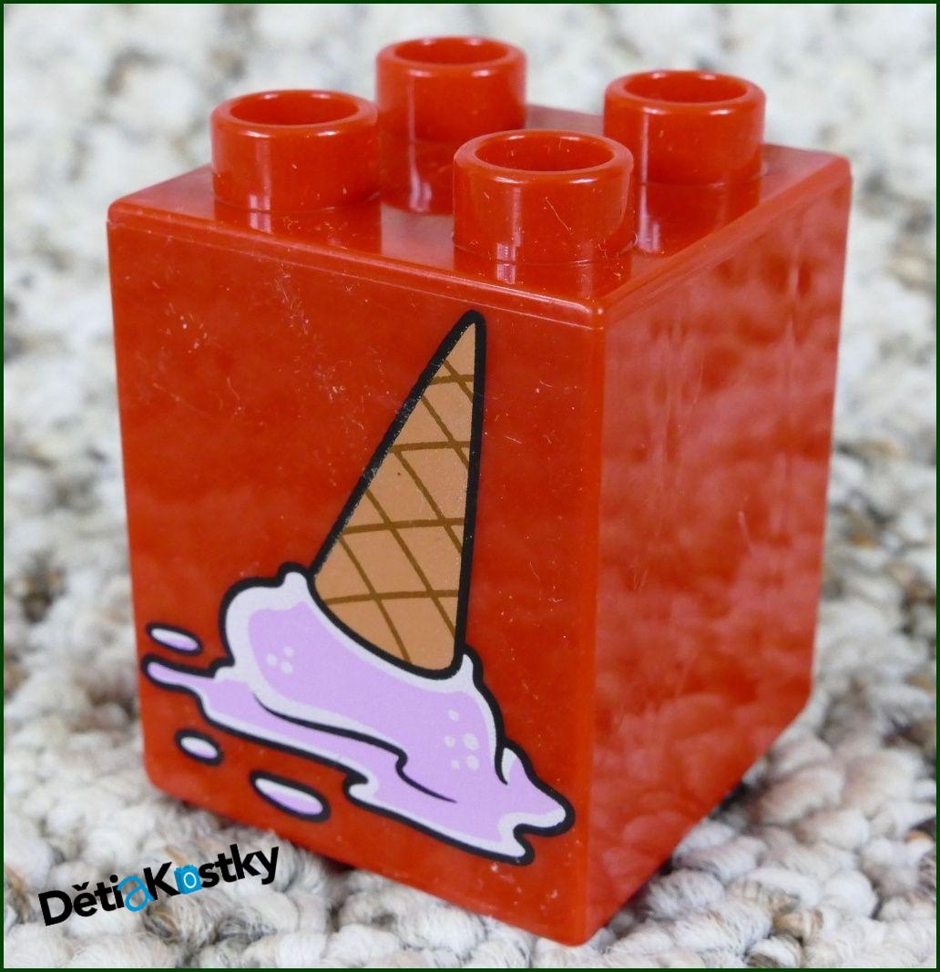 Lego® Duplo® Kostka 2x2x2 Červená Zmrzlina