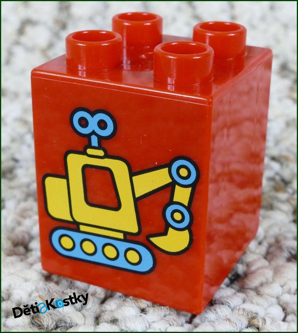 Lego® Duplo® Kostka 2x2x2 Červená Bagr