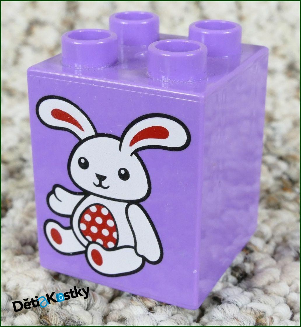 Lego® Duplo® Kostka 2x2x2 Fialová Zajíček
