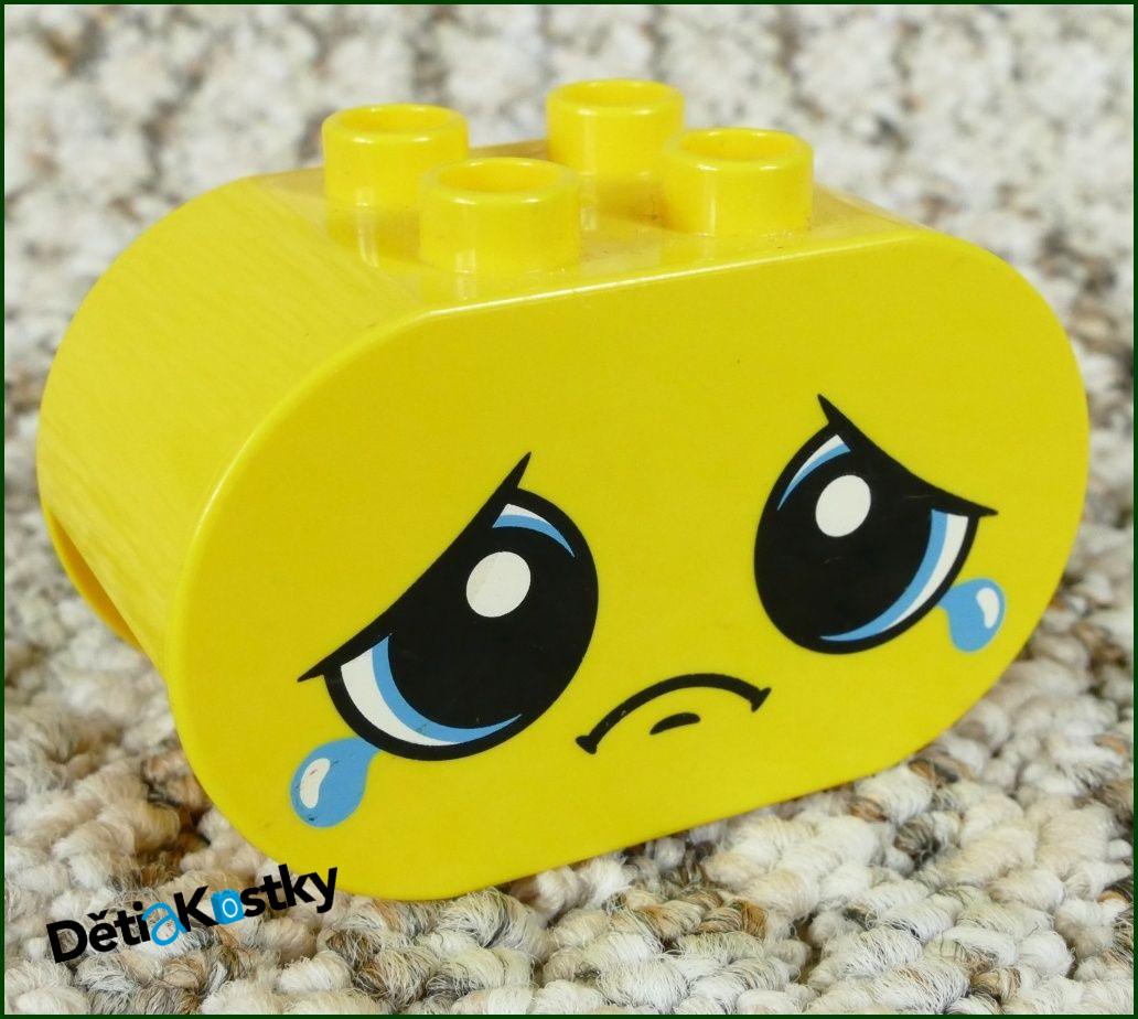 Lego® Duplo® Kostka 2x4x2 Žlutá Zaoblená (Smích a Pláč Obličej)