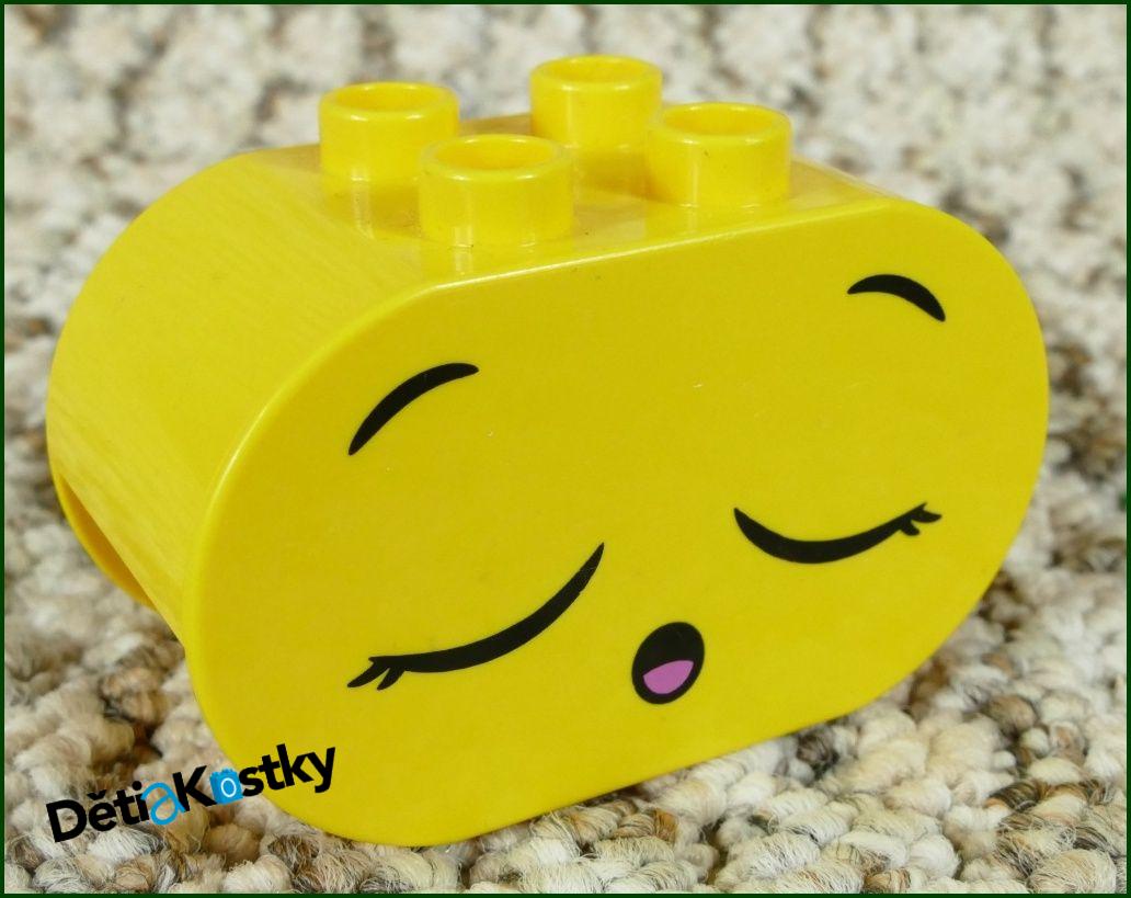 Lego® Duplo® Kostka 2x4x2 Žlutá Zaoblená (Ospalý Obličej)