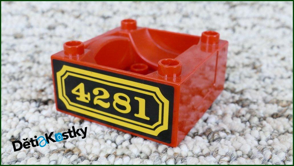 Lego® Duplo® Korba Červená 4x4 Černý Potisk 4281