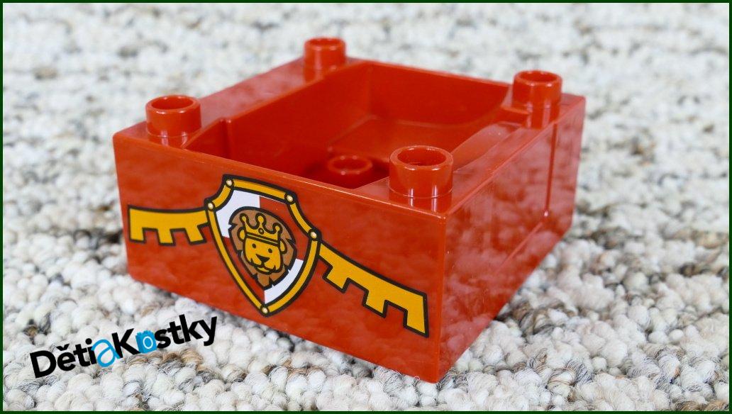 Lego® Duplo® Korba Červená 4x4 Potisk Lví Erb