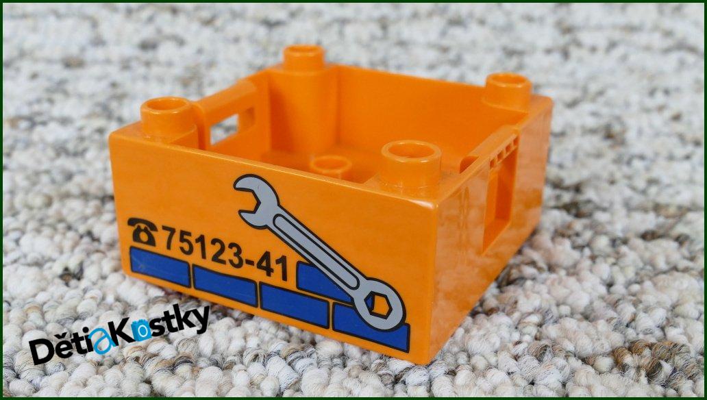 Lego® Duplo® Korba Oranžová 4x4 Potisk Servis