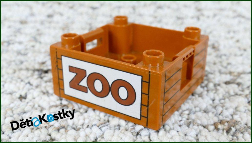 Lego® Duplo® Korba Hnědá 4x4 Potisk Zoo