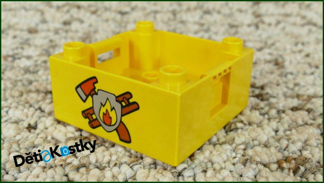 Lego® Duplo® Korba Žlutá 4x4 Potisk Sekera, Žebřík, Plamen