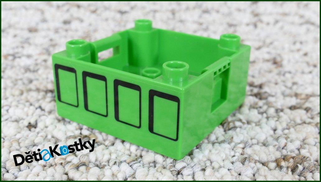 Lego® Duplo® Korba Zelená 4x4 Potisk Černé Krabice