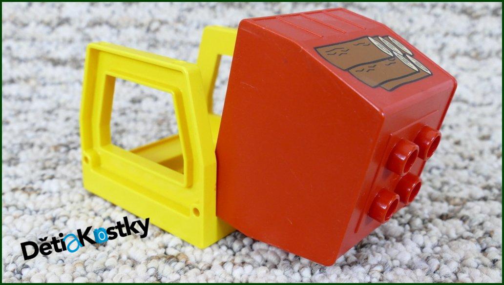 Lego® Duplo® Kontejner Vyklápěcí Červený Dřevo 4x4 Žlutý Rám
