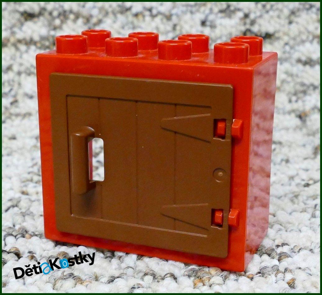 Lego® Duplo® Kostka s Hnědými Dveřmi Červená
