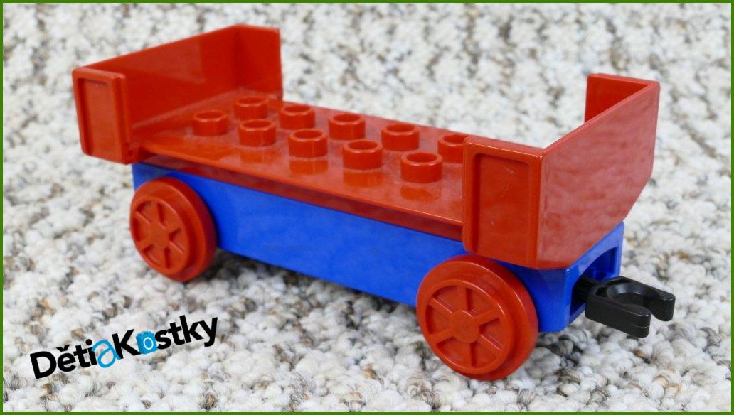 Lego® Duplo® Vagon - Dlouhý Podvozek s Červenou Korbou Bez Bočnic