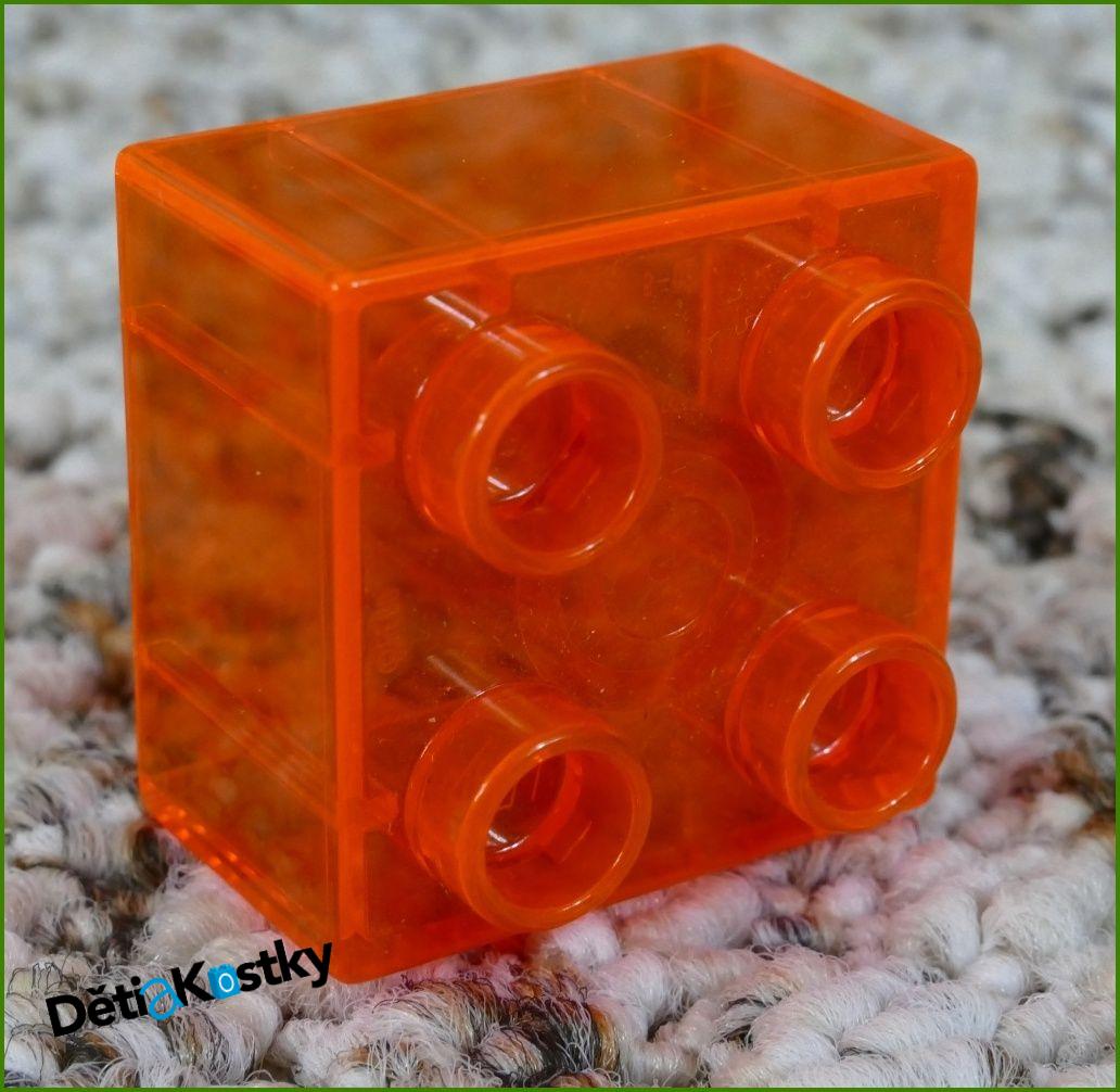 Lego® Duplo® Kostka 2x2 Průhledná Světle Oranžová
