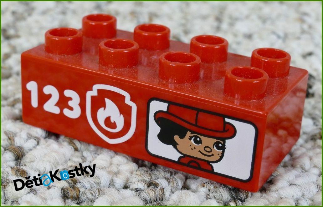 Lego® Duplo® Kostka 2x4 Červená Hasičská 123