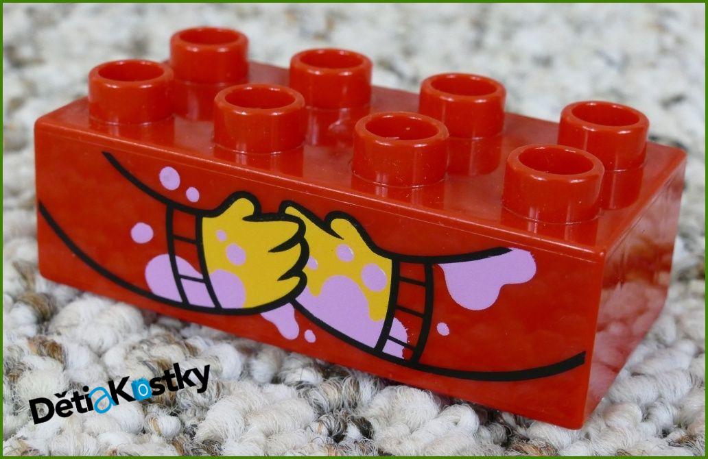 Lego® Duplo® Kostka 2x4 Červená Ruce - Růžové Skvrny