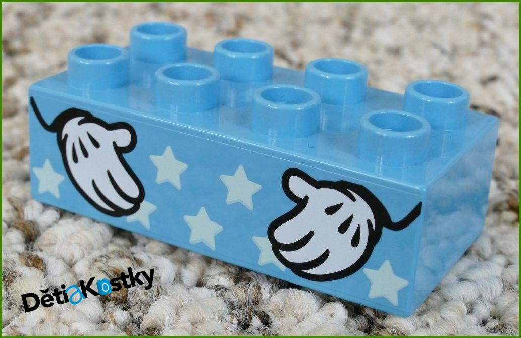 Lego® Duplo® Kostka 2x4 Tyrkysová Ruce a Hvězdičky