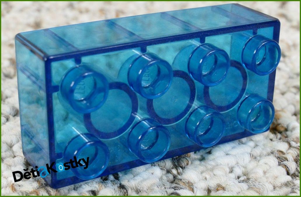 Lego® Duplo® Kostka 2x4 Průhledná Tmavě Modrá