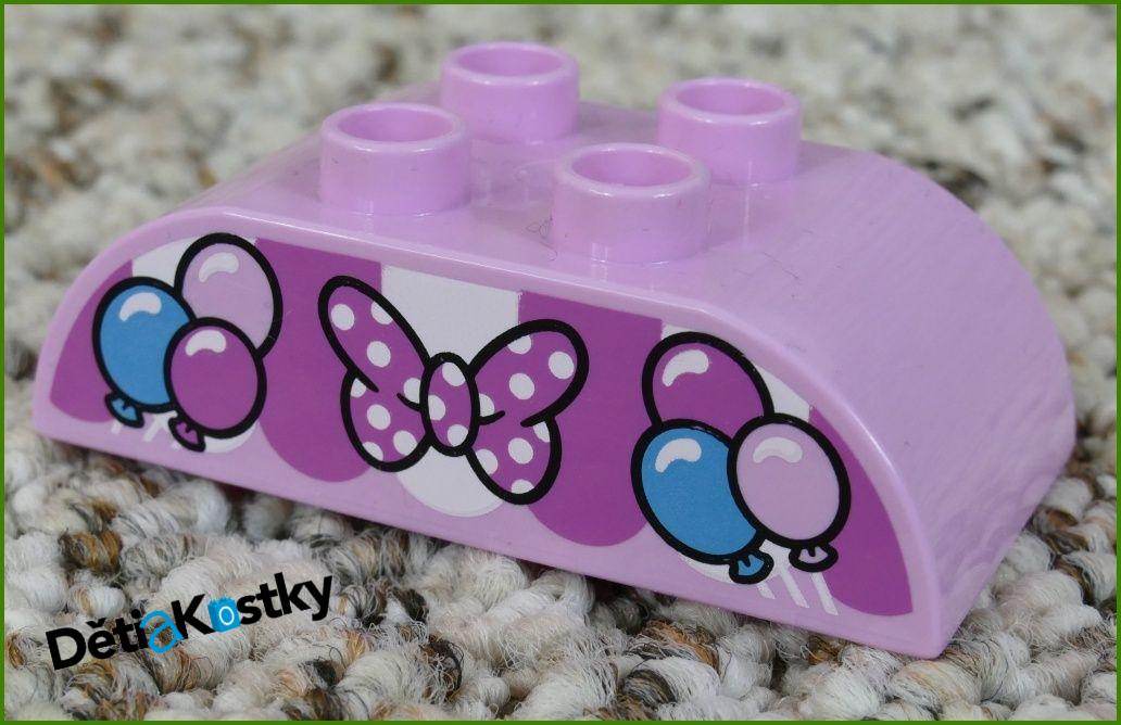 Lego® Duplo® Kostka 2x4 Zaoblená Růžová - Motýlek a Balonky