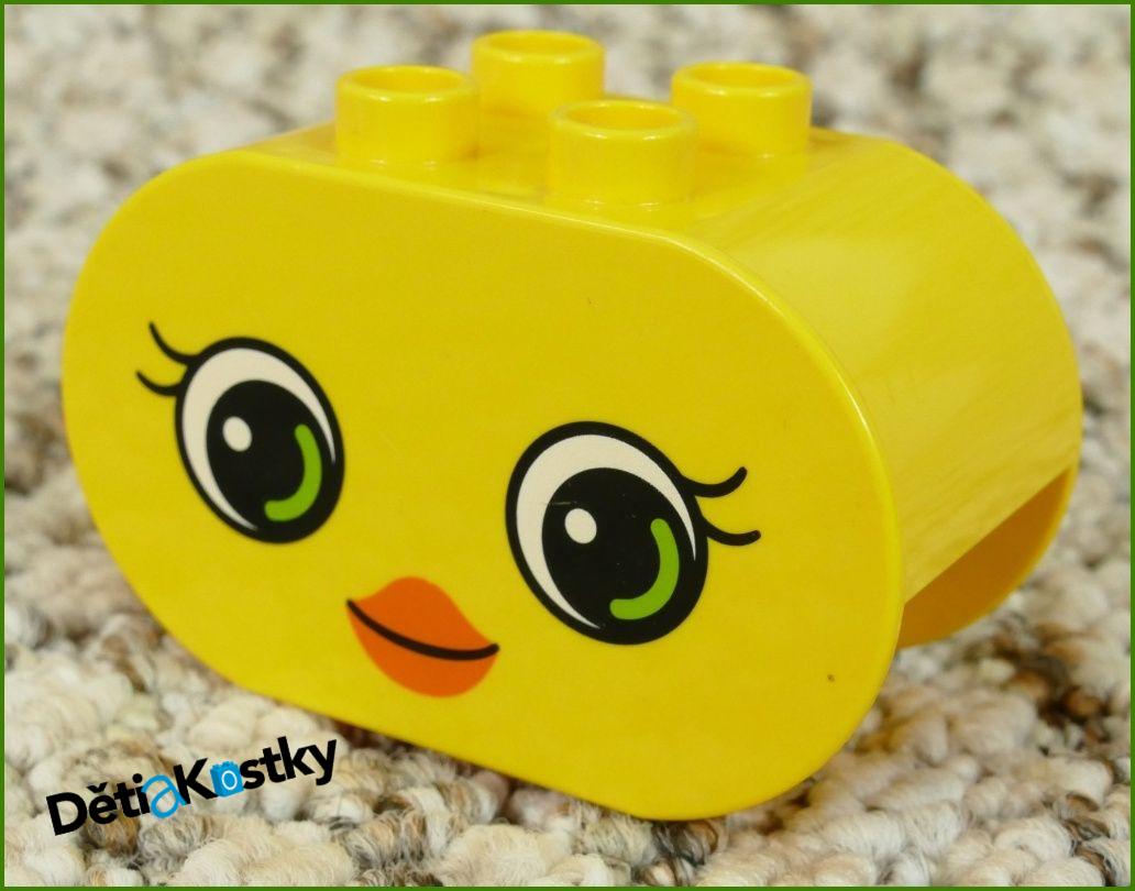 Lego® Duplo® Kostka 2x4x2 Žlutá Zaoblená Oči a Zobáček