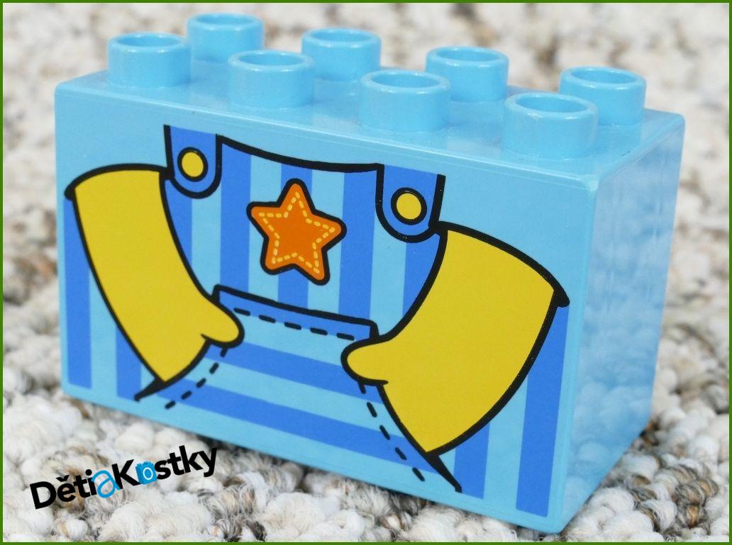 Lego® Duplo® Kostka 2x4x2 Tyrkysová - Ruce a Hvězdička