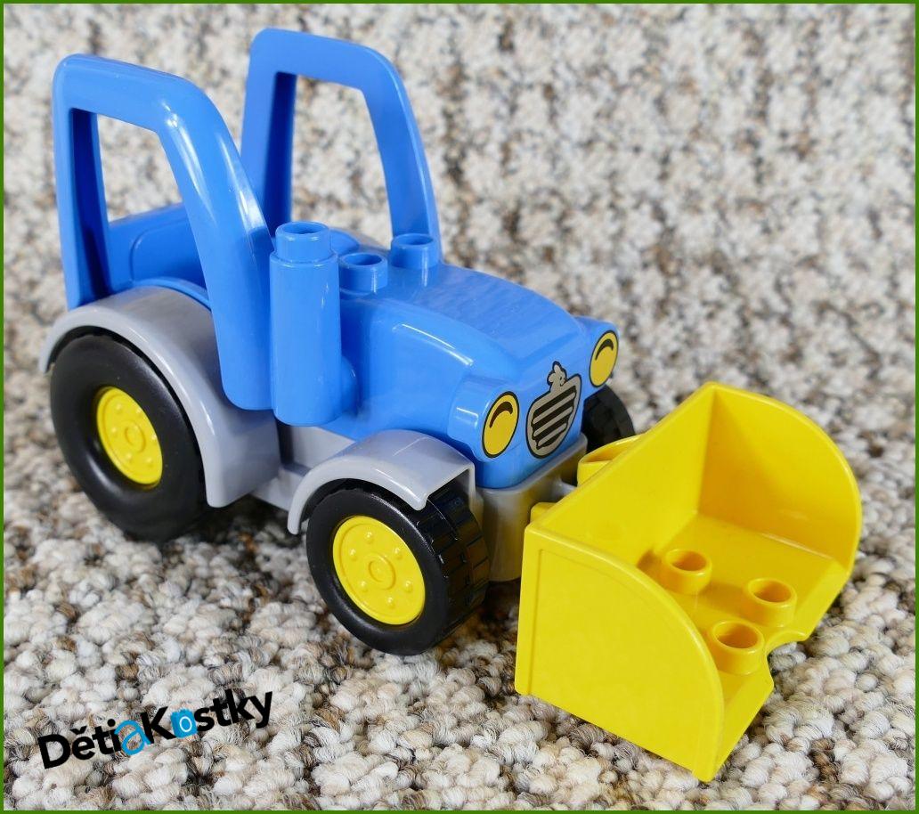 Lego® Duplo® Traktor Novější Modrý se Žlutou Radlicí
