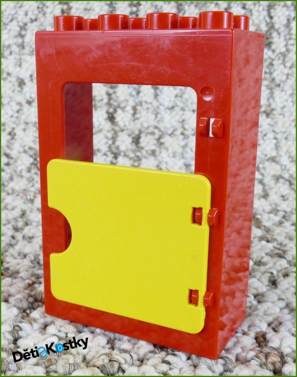 Lego® Duplo® Kostka s Plnými Žlutými Dvířky Červená Vysoká