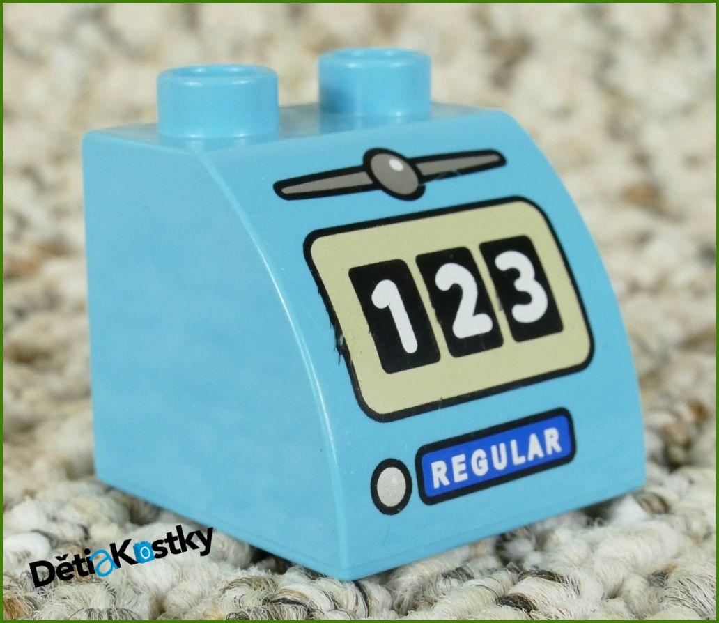 Lego® Duplo® Kostka 2x2 Světle Tyrkysová Zakulacená Zkosená - 123