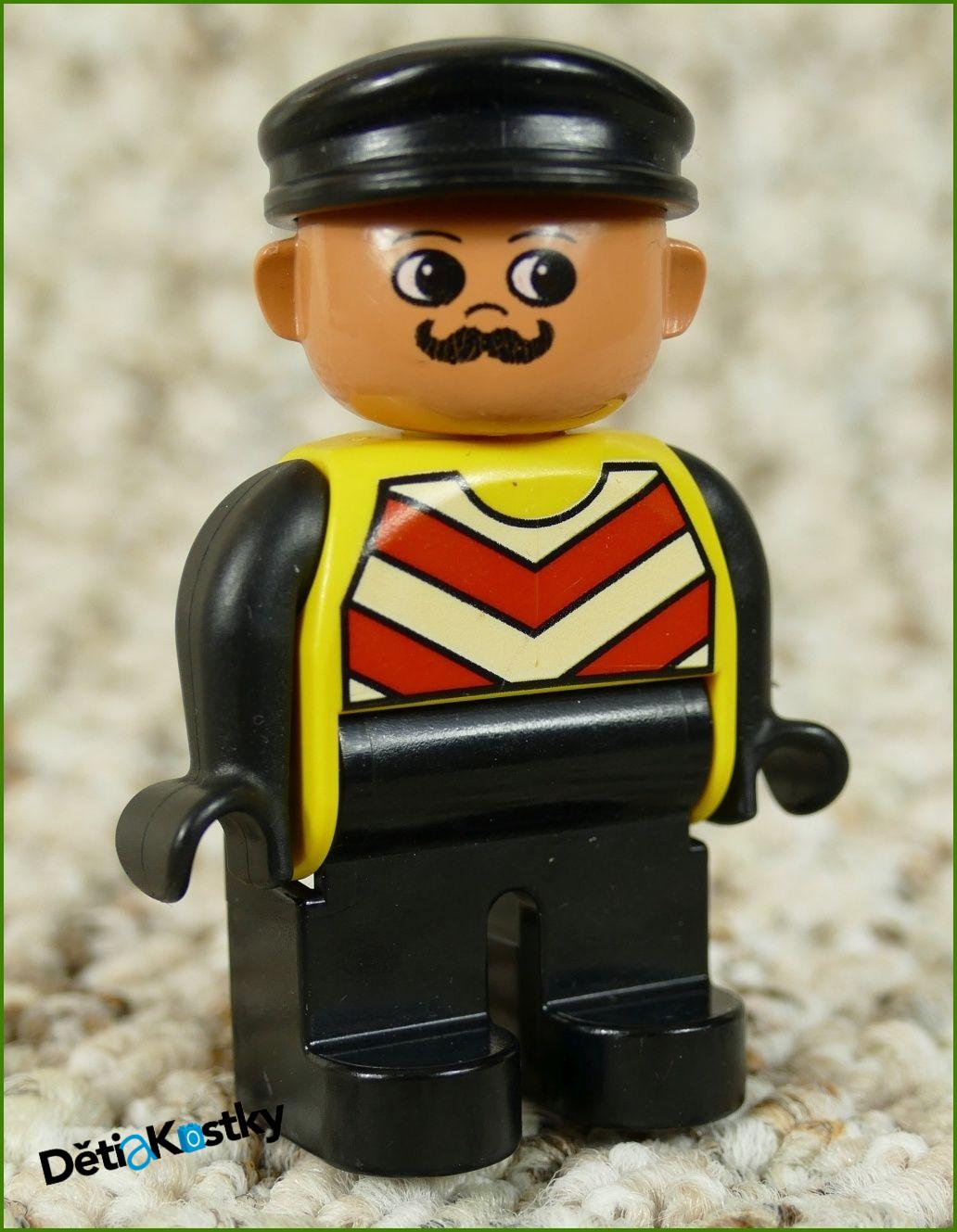 Lego® Duplo® Figurka Dělník Starší Typ - Černá Čepice
