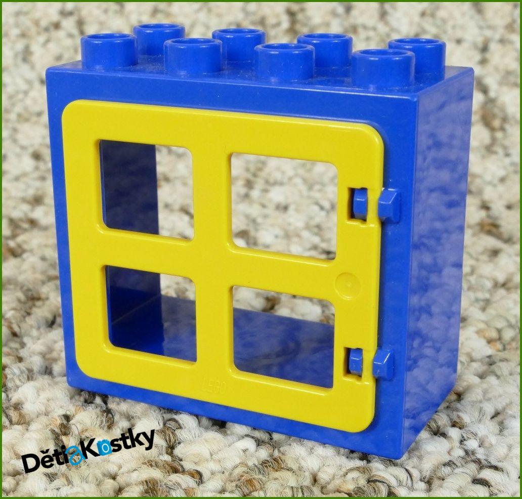 Lego® Duplo® Kostka s Oknem Tmavě Modrá - Žluté Okno