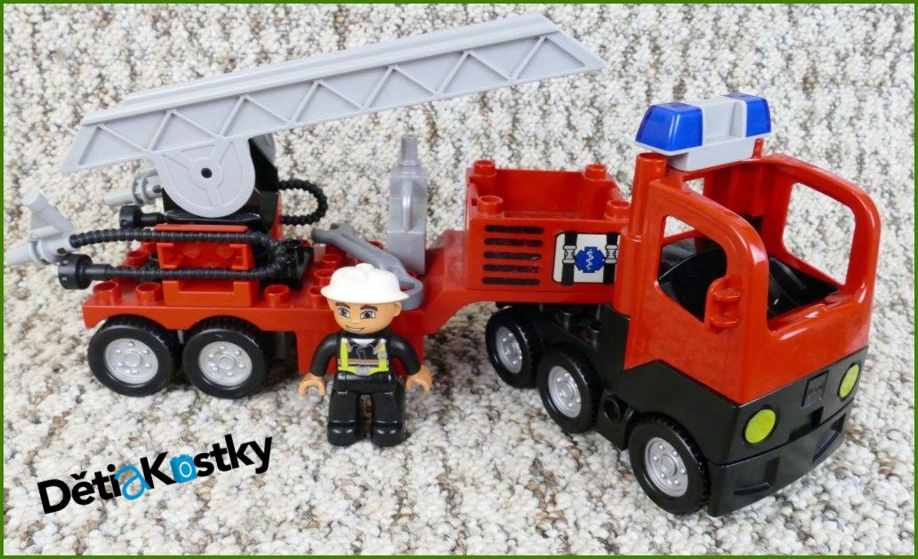 Lego® Duplo® Hasičské Auto s Návěsem, Žebříkem a Majáčkem