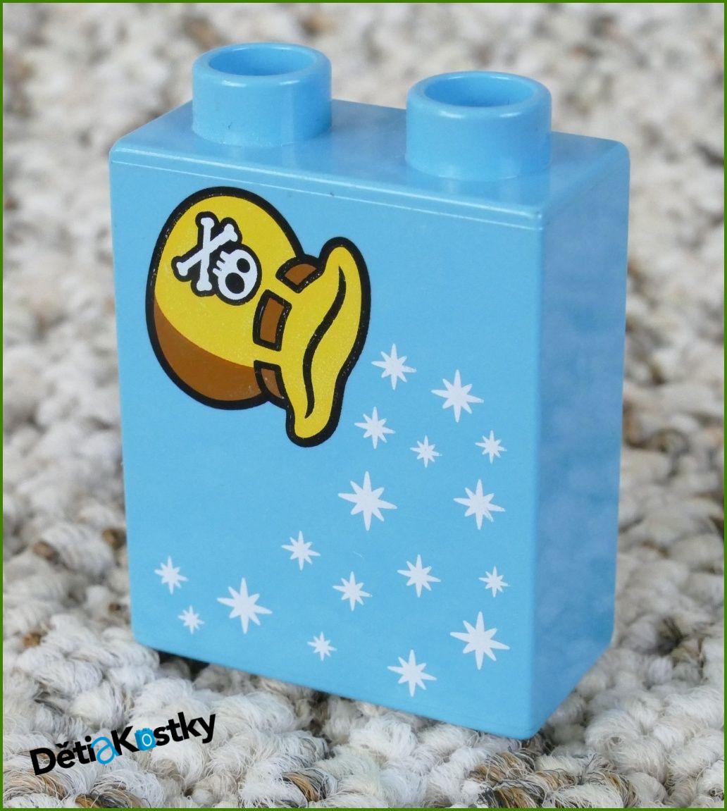 Lego® Duplo® Kostka 1x2x2 Světle Tyrkysová - Pytlík s Práškem (Jake)