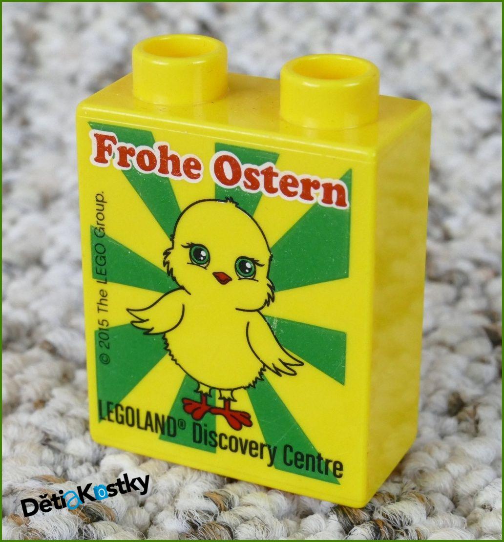 Lego® Duplo® Kostka 1x2x2 Žlutá - Frohe Ostern 2015