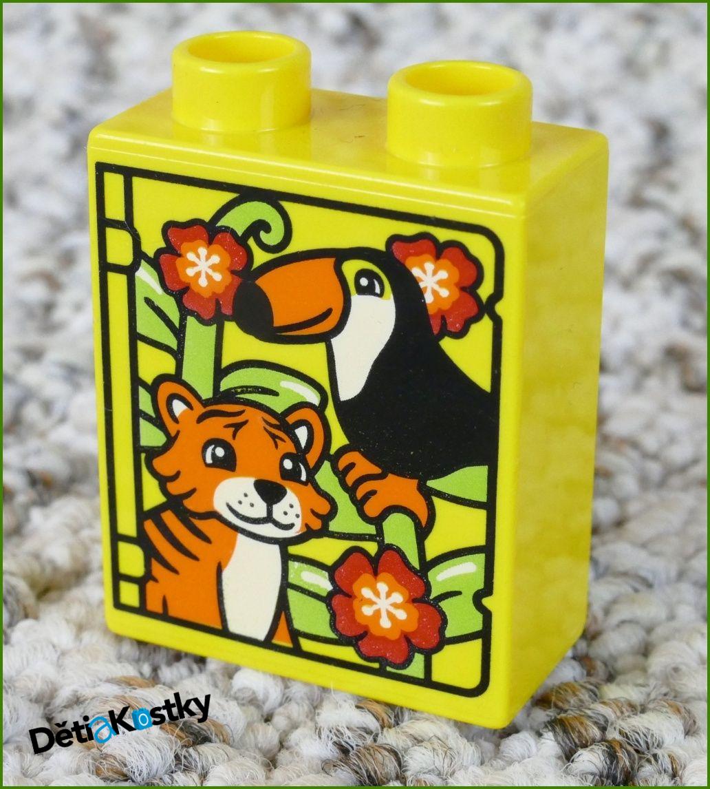 Lego® Duplo® Kostka 1x2x2 Žlutá - Tygr a Tukan