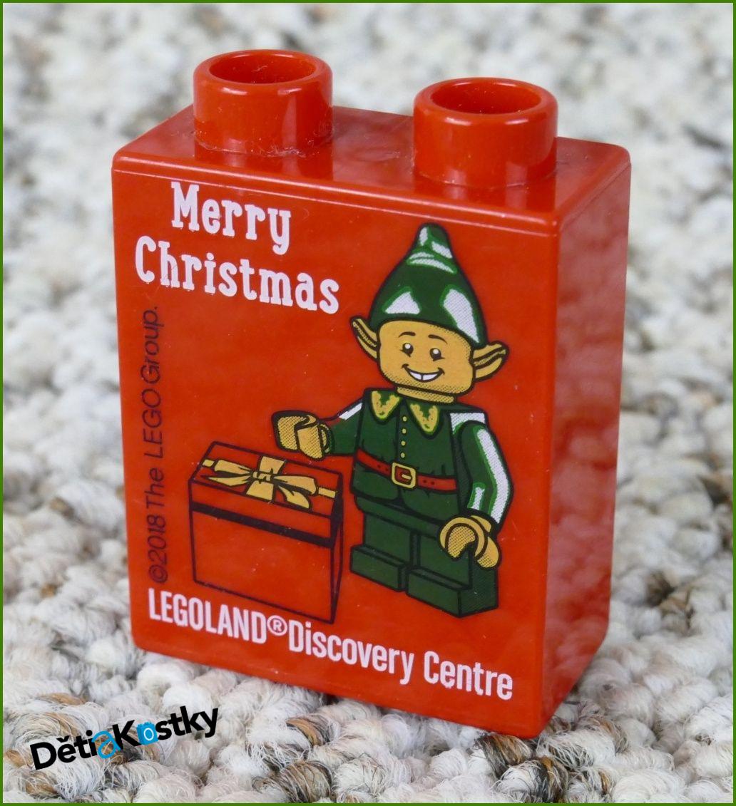 Lego® Duplo® Kostka 1x2x2 Červená - Merry Christmas 2018