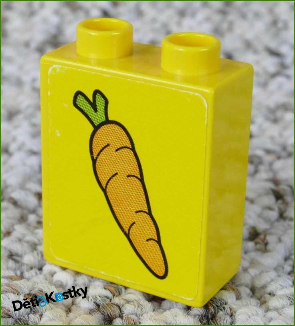Lego® Duplo® Kostka 1x2x2 Žlutá - Petržel (Nálepka)