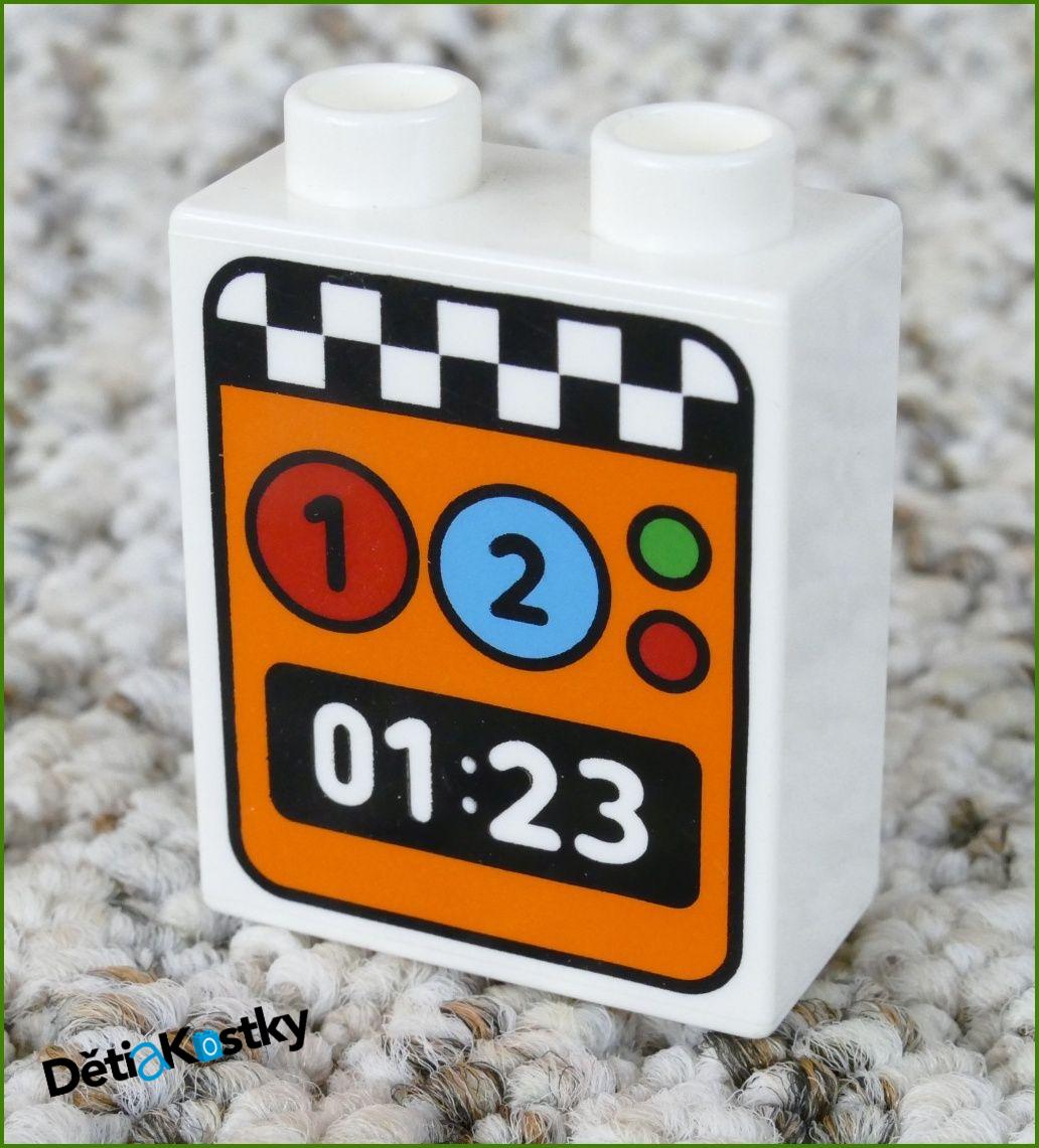 Lego® Duplo® Kostka 1x2x2 Bílá - Automat/Hodiny (1:23)