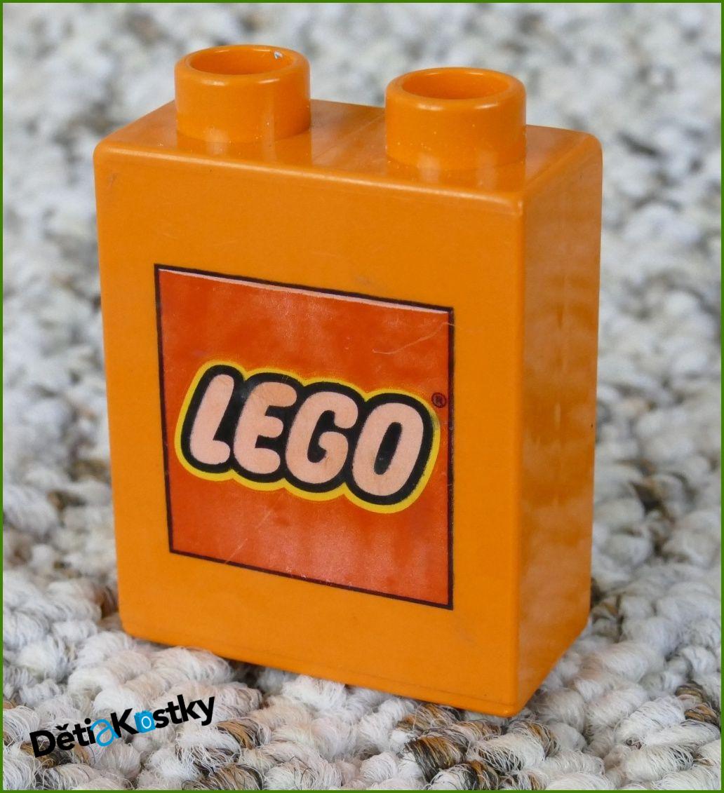 Lego® Duplo® Kostka 1x2x2 Oranžová - Happy Halloween/Druhá Strana Lego