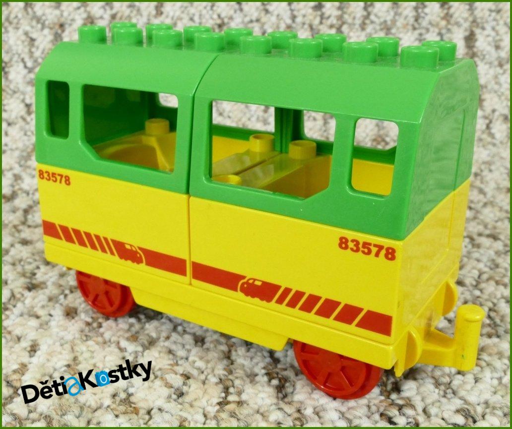 Lego® Duplo® Vagon Pro Cestující - Žlutý Podvozek/Zelené Střechy